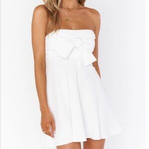 NWT Show me your mumu white strapless bow dress size M